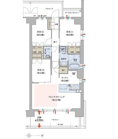 グランアッシュ長居パークデイズ 間取り J TYPE