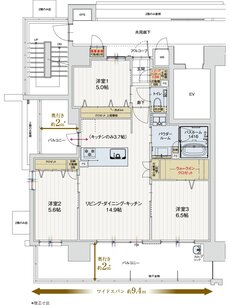 アルファステイツ中広通り 間取り A type