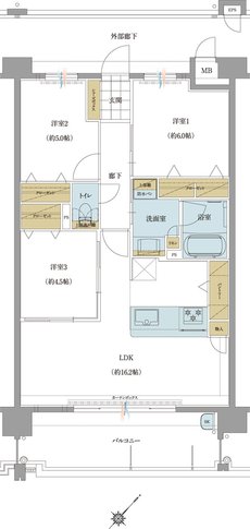 トラスト白木原レジデンス 間取り B type