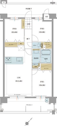 トラスト白木原レジデンス 間取り C type