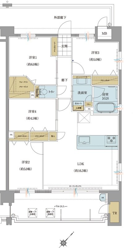 トラスト白木原レジデンス 間取り D type