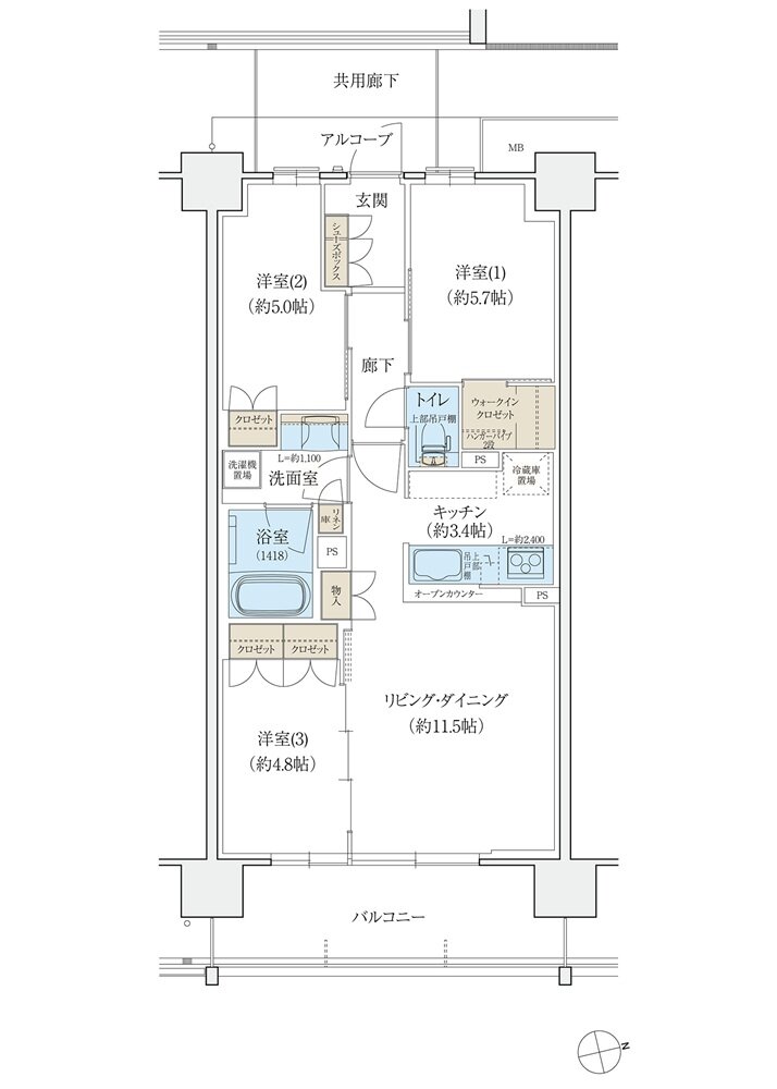シエリア島本 間取り C TYPE