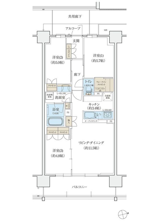 シエリア島本 間取り C TYPE