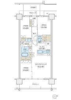 シエリア島本 間取り C TYPE