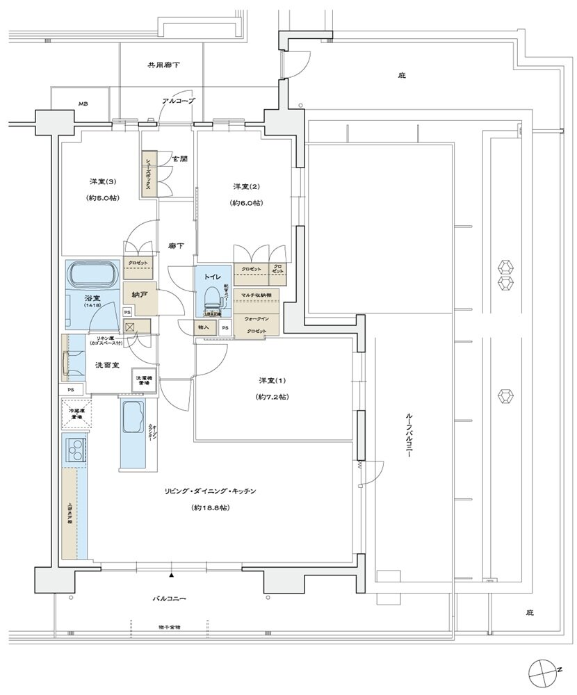 シエリア島本 間取り W TYPE