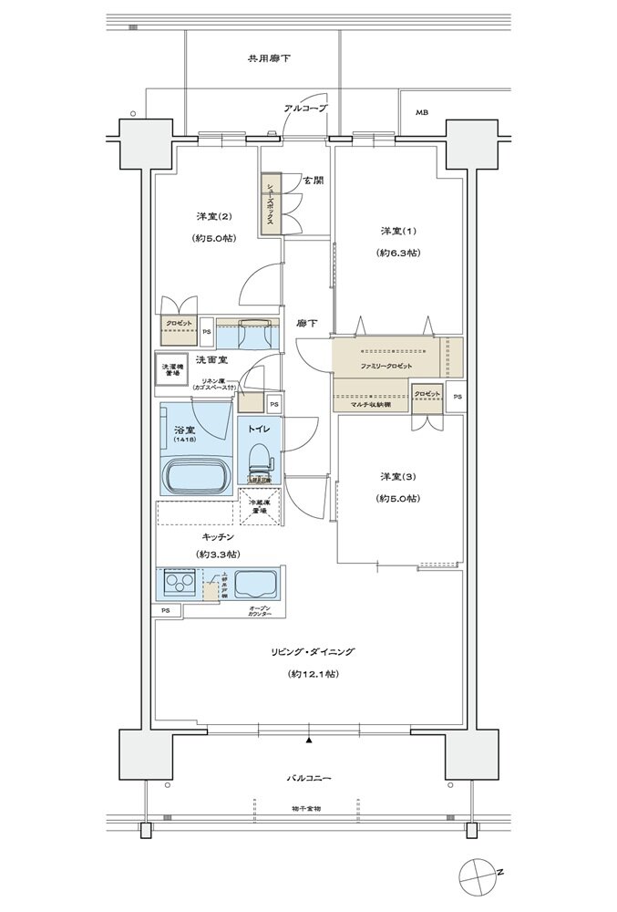 シエリア島本 間取り E TYPE