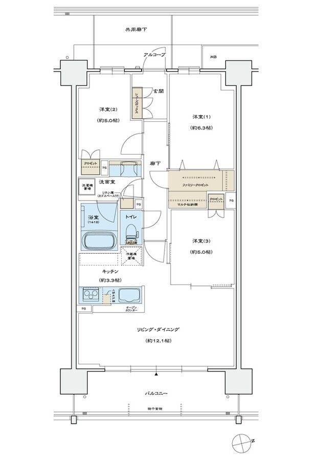 シエリア島本 間取り E TYPE