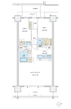 シエリア島本 間取り C TYPE MENU1