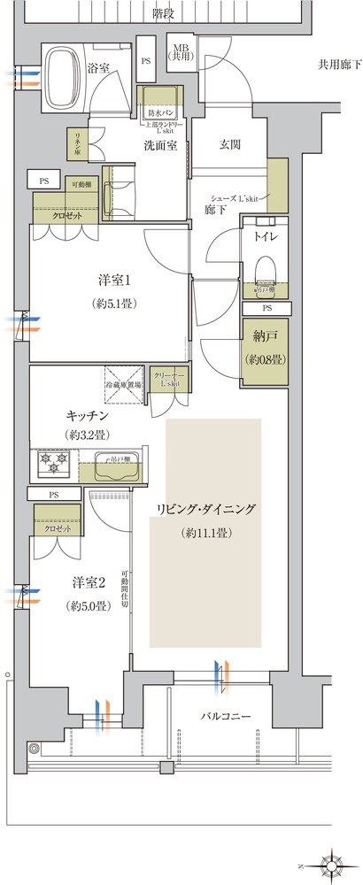 ローレルアイ京都四条大宮 間取り A type