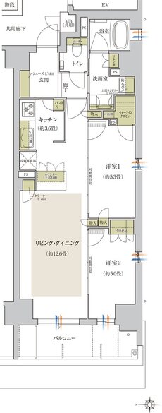 ローレルアイ京都四条大宮 間取り F type