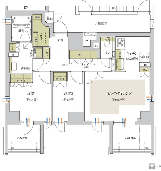 ローレルアイ京都四条大宮 間取り H type