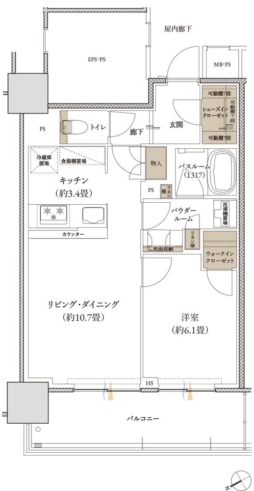 プレミストタワー大分 間取り A type