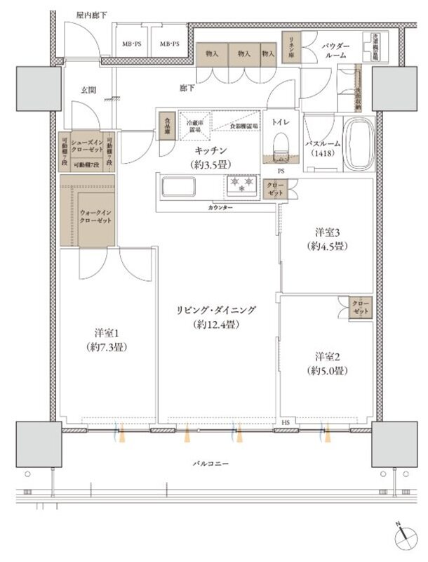 プレミストタワー大分 間取り D type