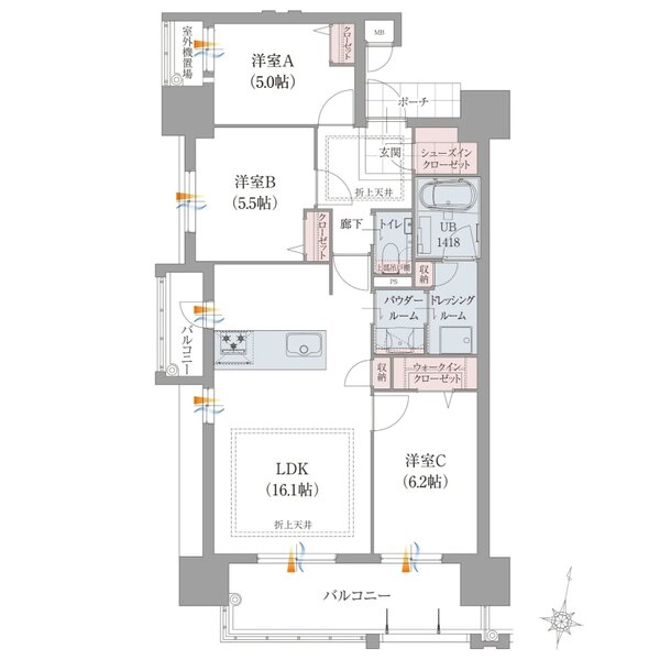 サンライフ朽網ファーストクラス 間取り A type