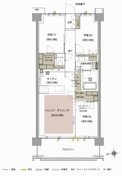 ジオ武蔵小金井 間取り H1 TYPE
