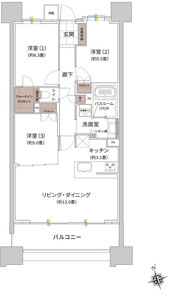 ザ・ライオンズ枚方光善寺タワー 間取り G TYPE