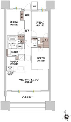 ザ・ライオンズ枚方光善寺タワー 間取り E TYPE
