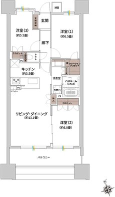 ザ・ライオンズ枚方光善寺タワー 間取り D TYPE