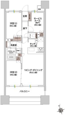 ザ・ライオンズ枚方光善寺タワー 間取り H2 TYPE