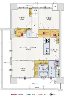 アルファステイツ衣山駅 間取り A TYPE