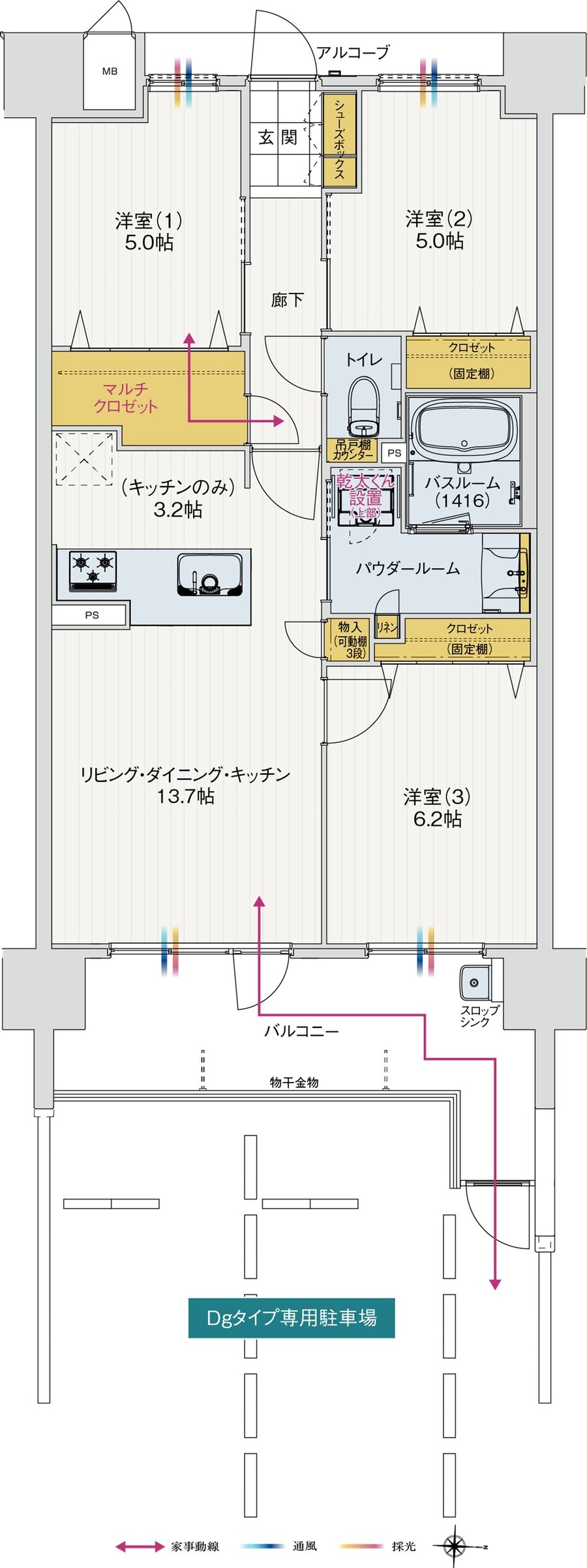 アルファステイツ衣山駅 間取り Dg TYPE