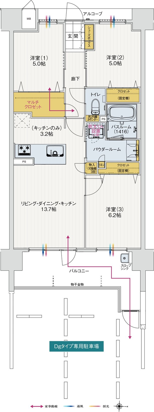 アルファステイツ衣山駅 間取り Dg TYPE