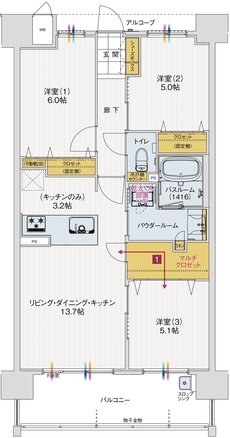 アルファステイツ衣山駅 間取り F TYPE