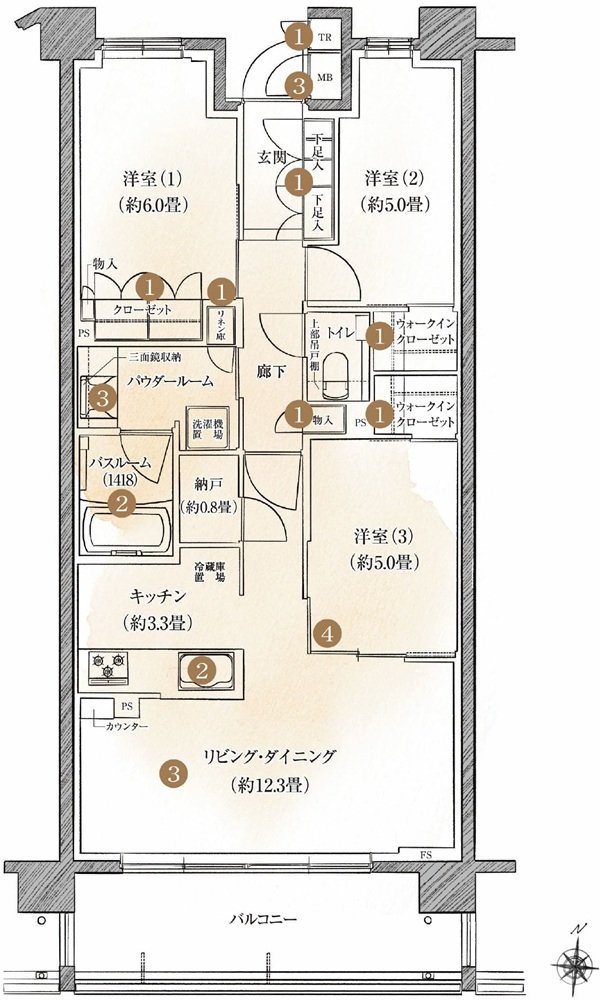 プレミスト中央林間 間取り D type