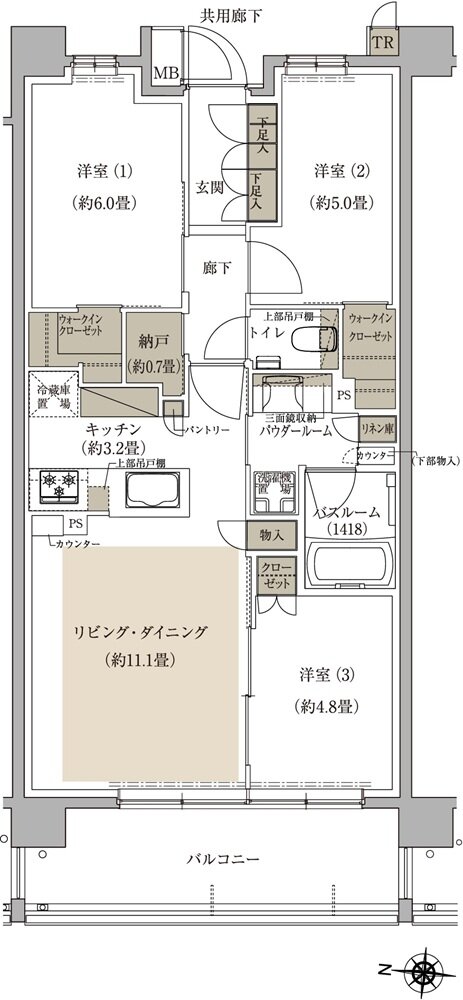 プレミスト中央林間 間取り H1・H2 type