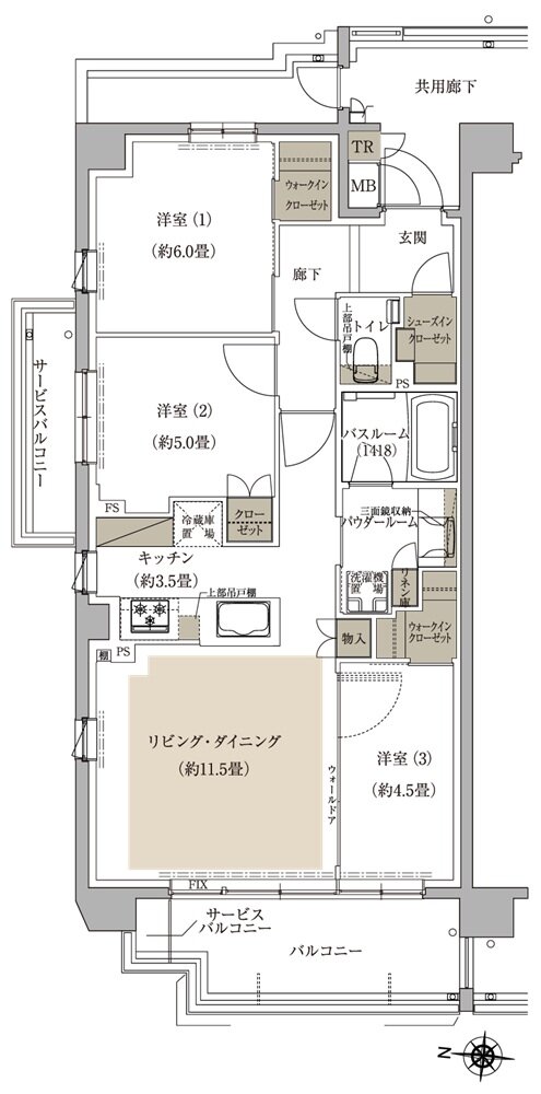 プレミスト中央林間 間取り I type