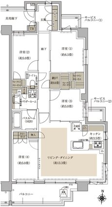 プレミスト中央林間 間取り F type