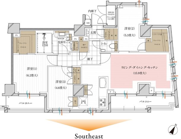 ルジェンテ神楽坂 間取り Pタイプ メニュープラン1