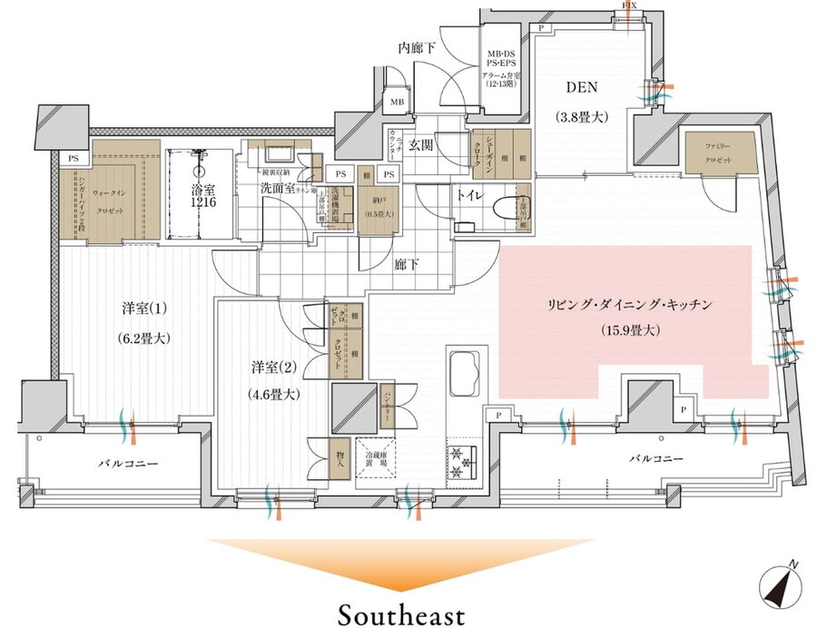 ルジェンテ神楽坂 間取り Pタイプ メニュープラン3