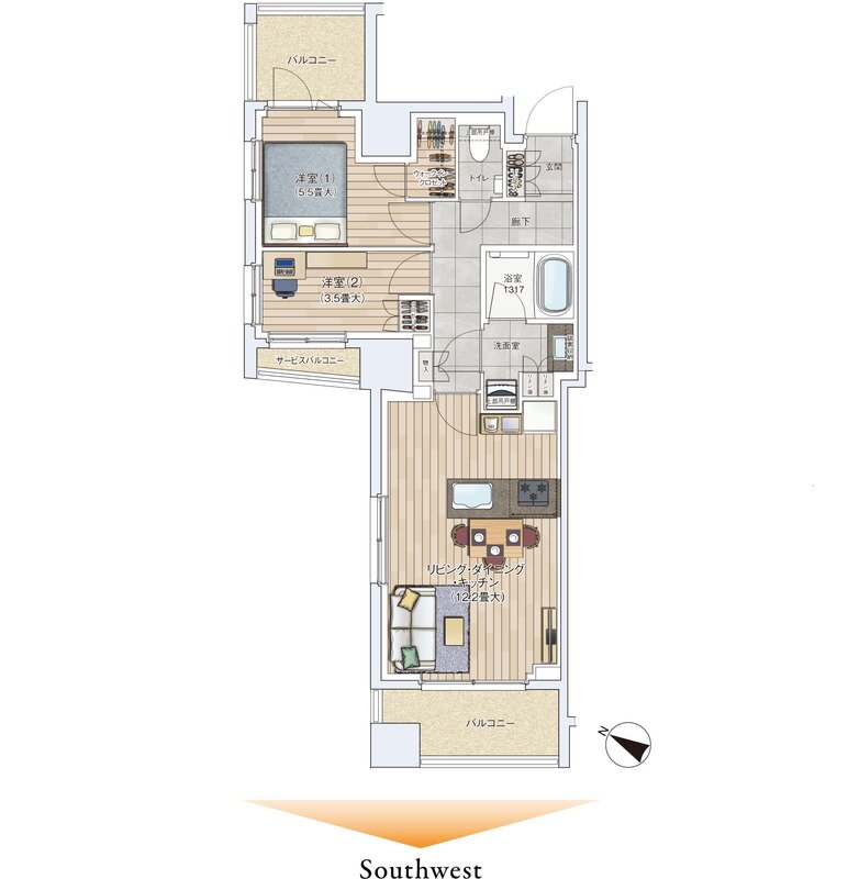 ルジェンテ神楽坂 間取り Dタイプ