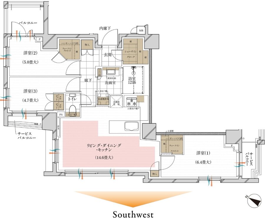ルジェンテ神楽坂 間取り Qタイプ メニュープラン1