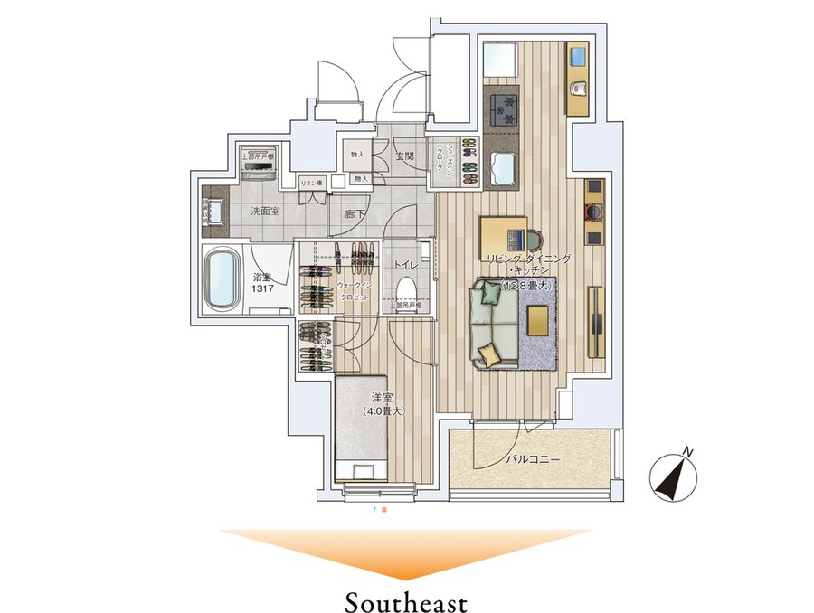 ルジェンテ神楽坂 間取り Iタイプ