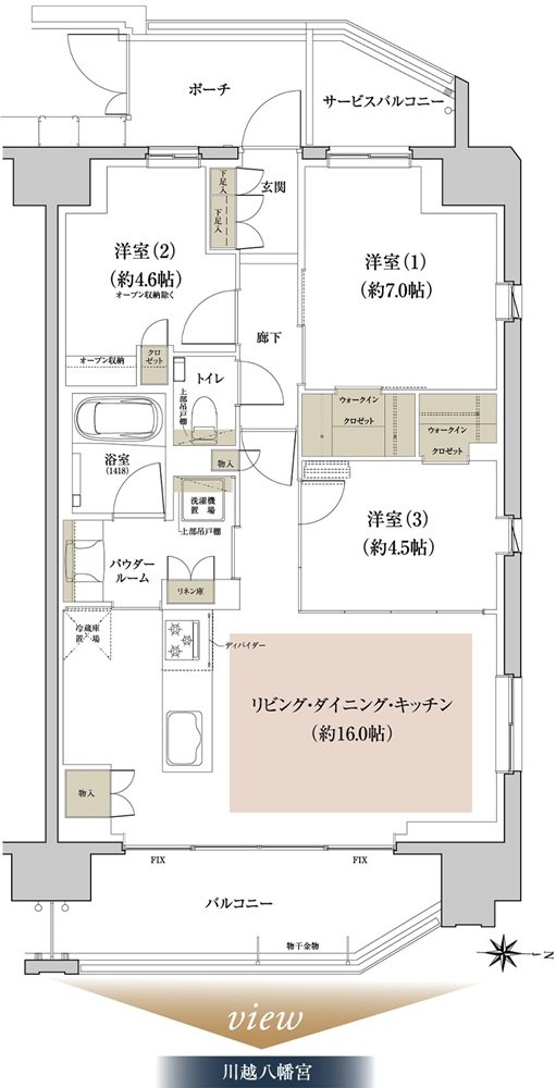 ファインレジデンス川越八幡通り 間取り D type