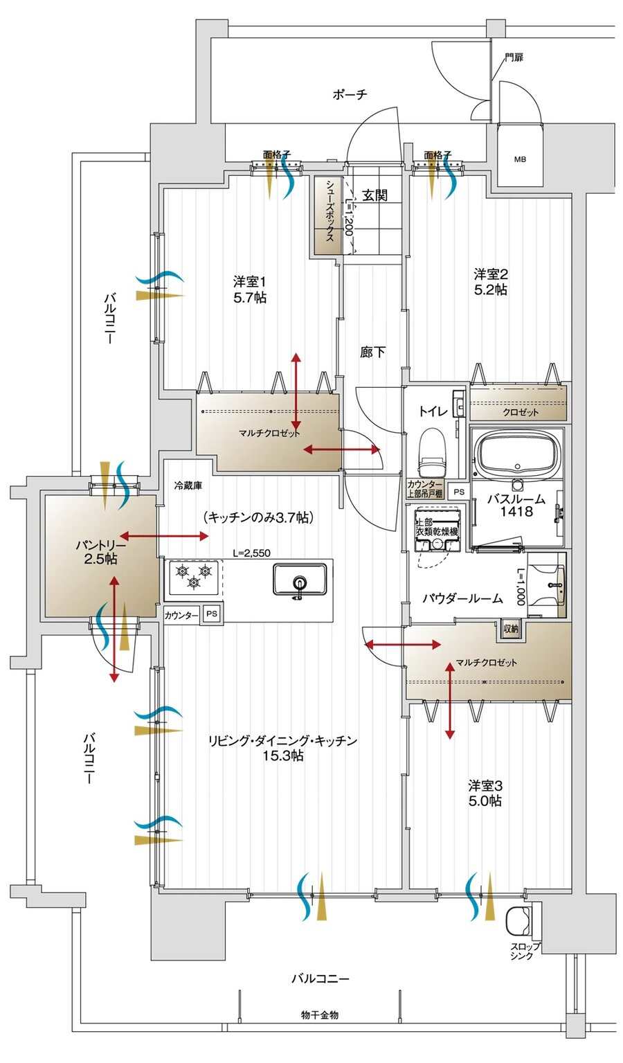 アルファステイツ鷹匠町 間取り A1 TYPE