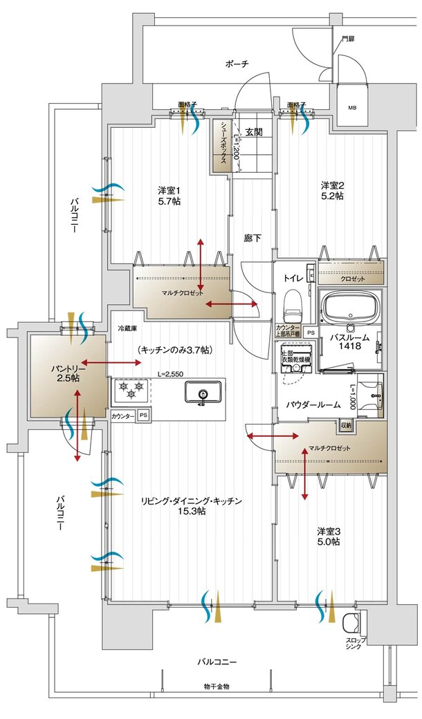 アルファステイツ鷹匠町 間取り A1 TYPE