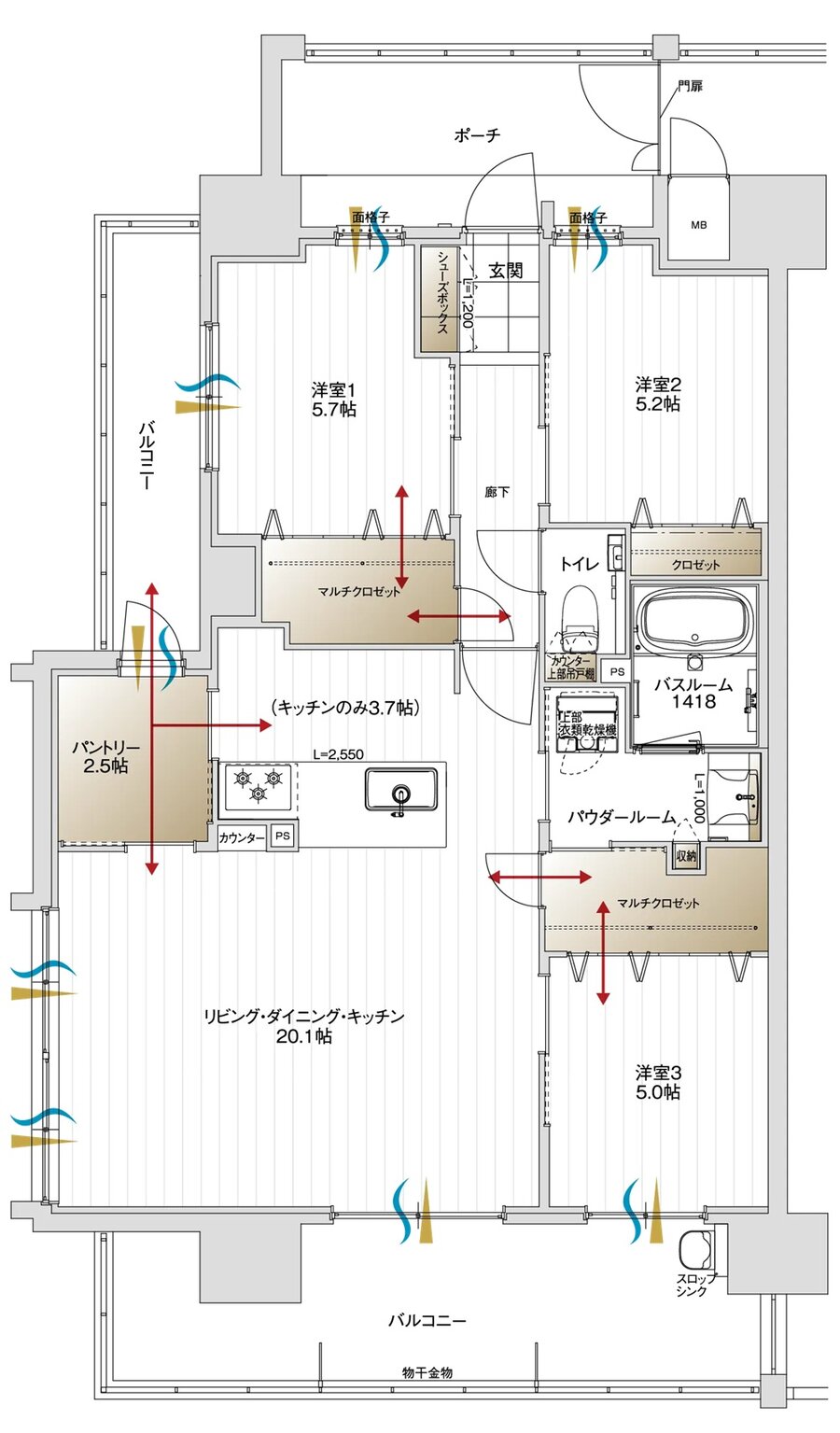 アルファステイツ鷹匠町 間取り A2 TYPE