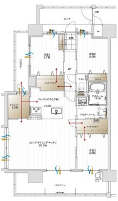 アルファステイツ鷹匠町 間取り A2 TYPE