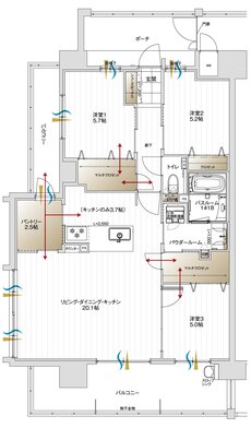 アルファステイツ鷹匠町 間取り A3 TYPE