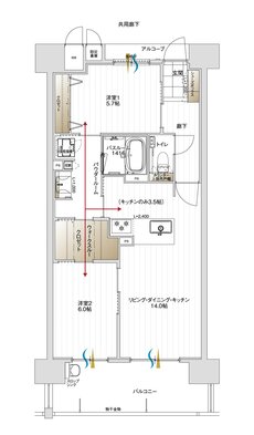 アルファステイツ鷹匠町 間取り B1 TYPE