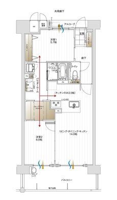 アルファステイツ鷹匠町 間取り B2 TYPE