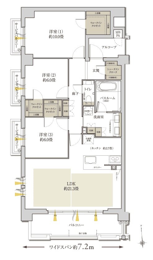 ワコーレ住吉山手 間取り B2 type