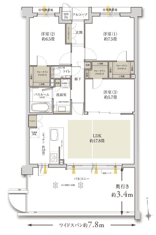 ワコーレ住吉山手 間取り C1 type