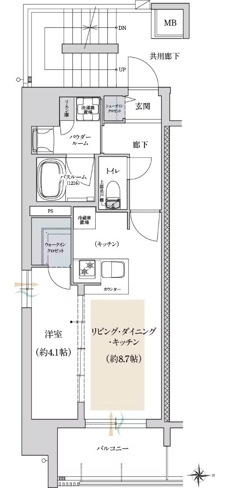 プレサンス ロジェ 福島海老江シティパークス 間取り Aタイプ