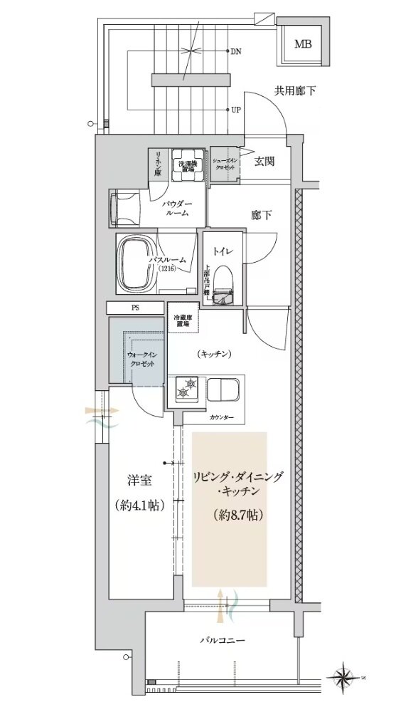 プレサンス ロジェ 福島海老江シティパークス 間取り Aタイプ