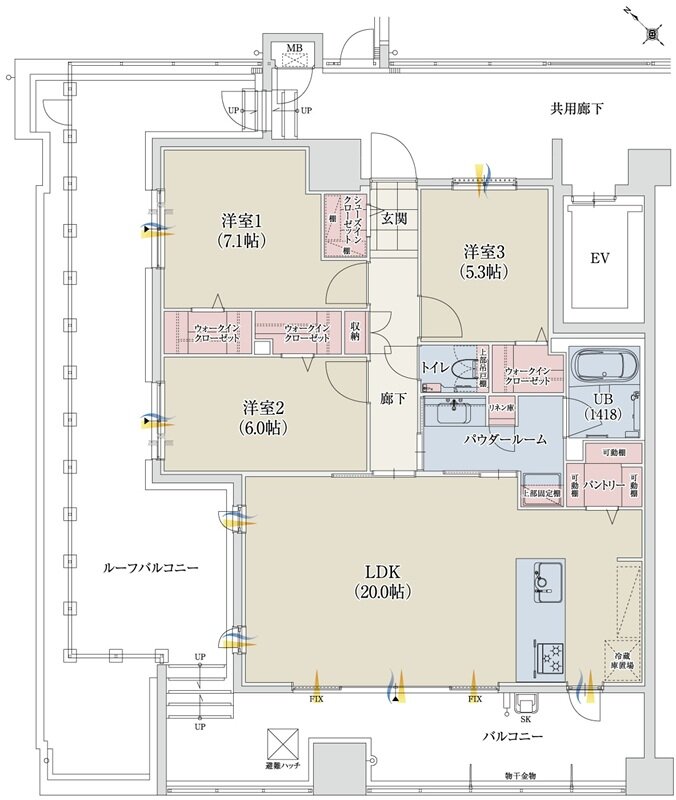 グランドパレス春日静邸 間取り I TYPE