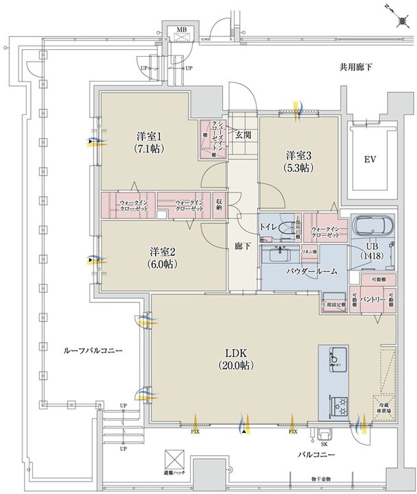 グランドパレス春日静邸 間取り I TYPE